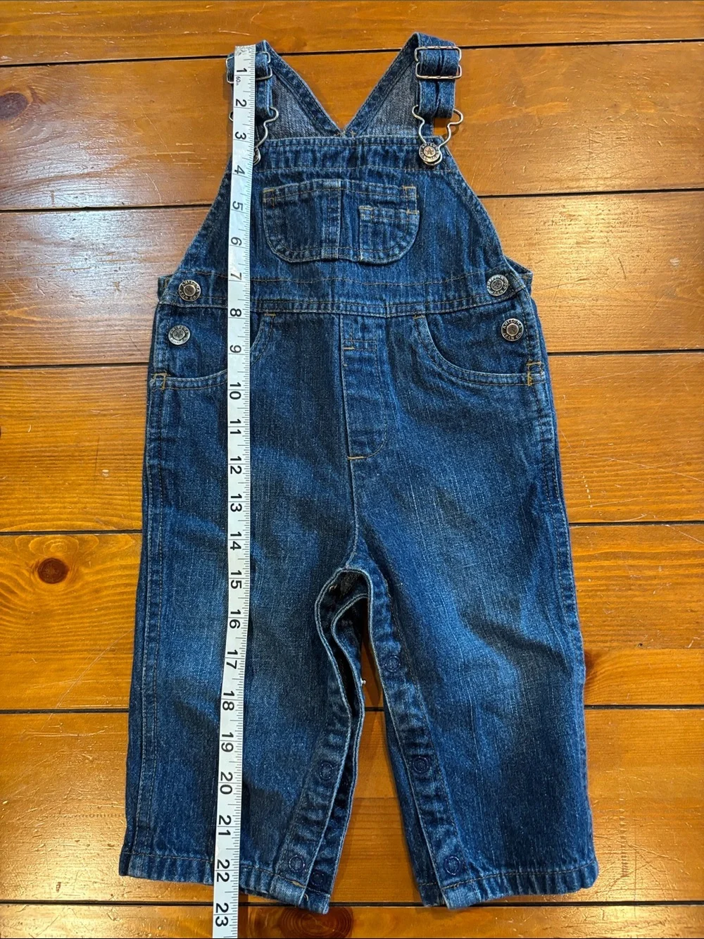 Arizona Jean Company Blue Denim Kids Overalls Size 6-9 Months GUC